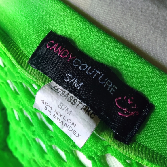 Candy Couture Neon Green Net Top - Picture 4 of 4